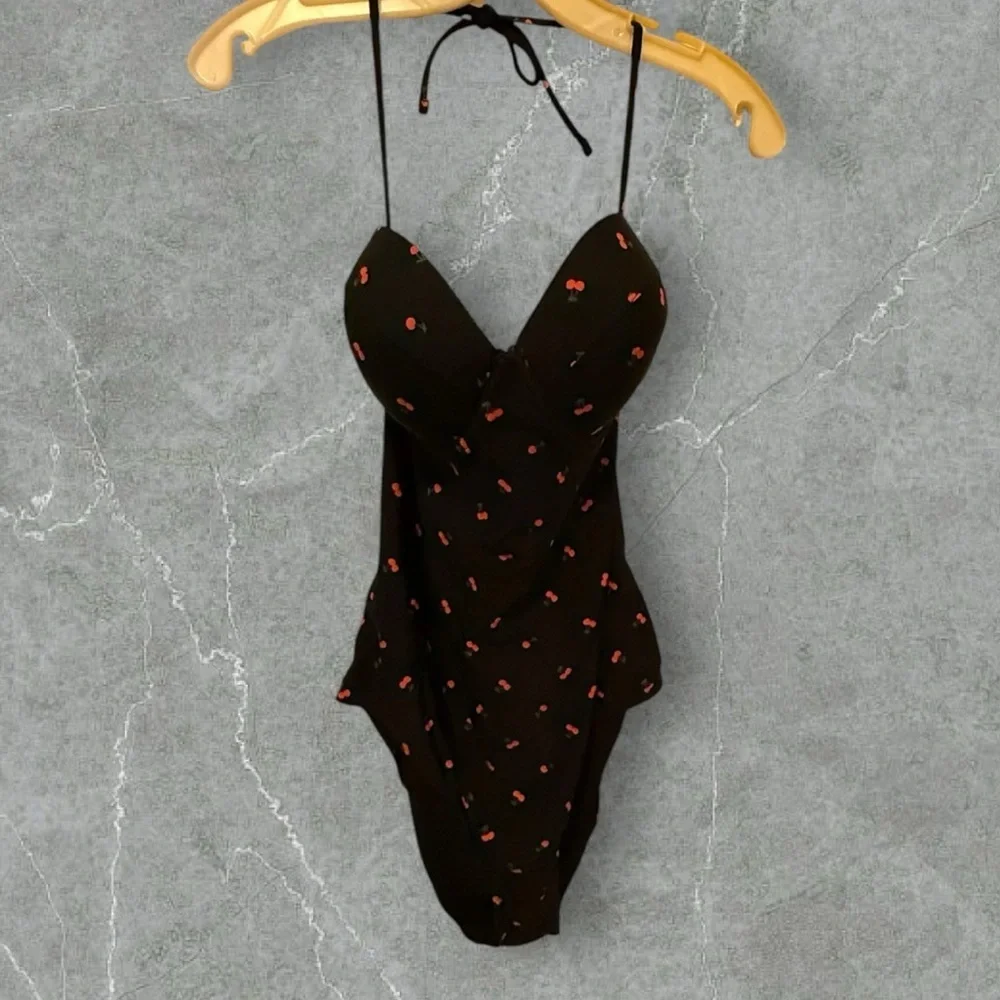 GAP One Piece Black Bathing Suit with Cherries
